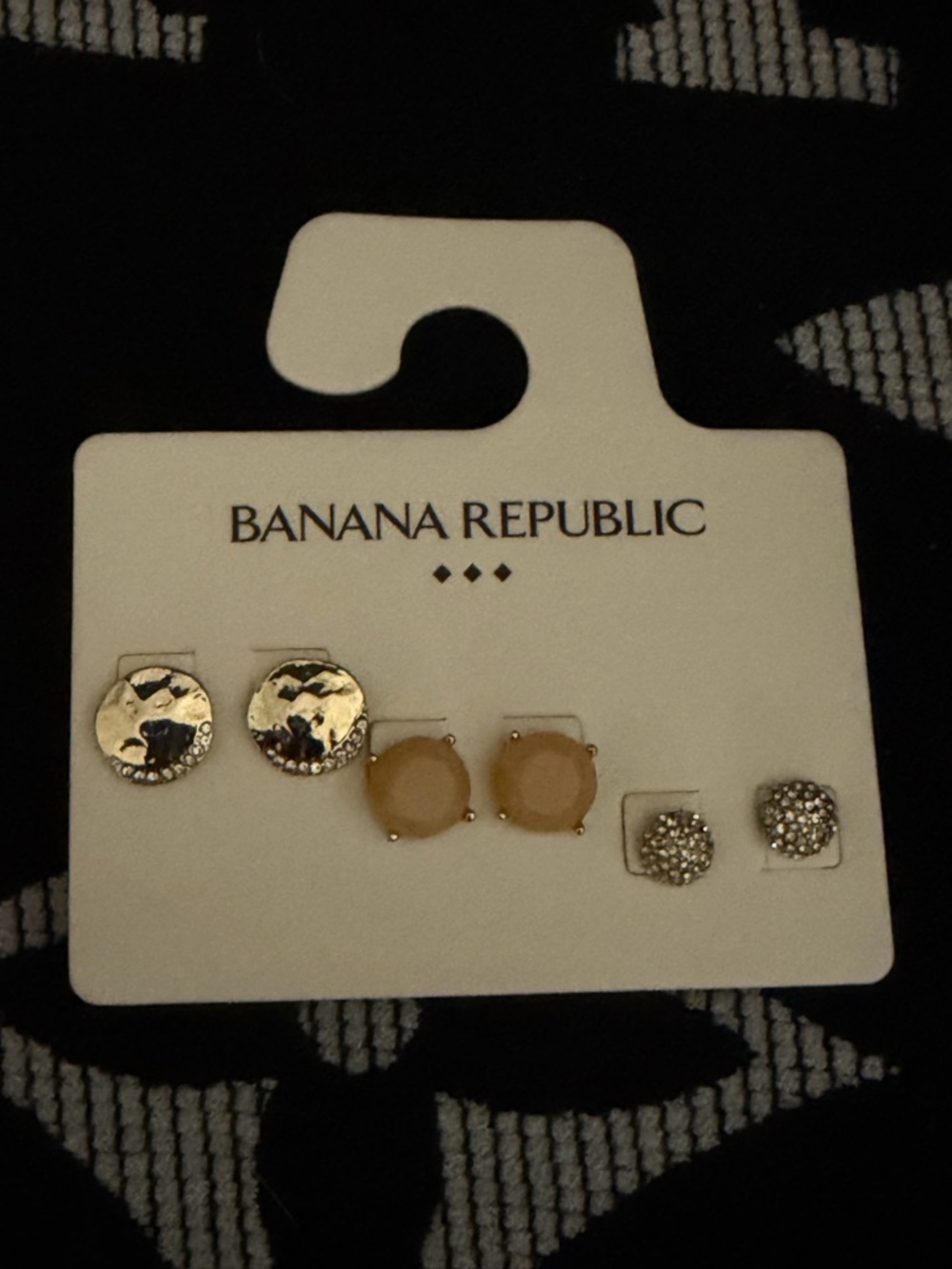 Banana Republic Gold, Beige, and Silver Stud Earring Set